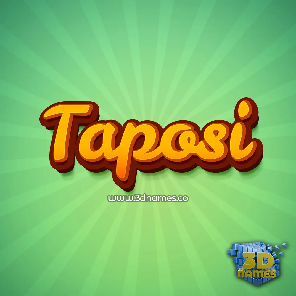 taposi in Green Rays style - 3D name wallpaper