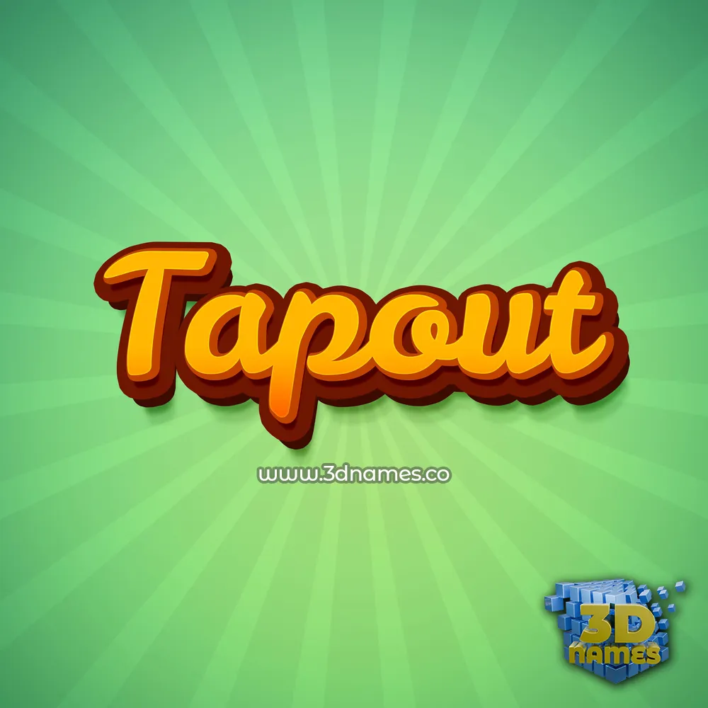 tapout in Green Rays style - 3D name wallpaper
