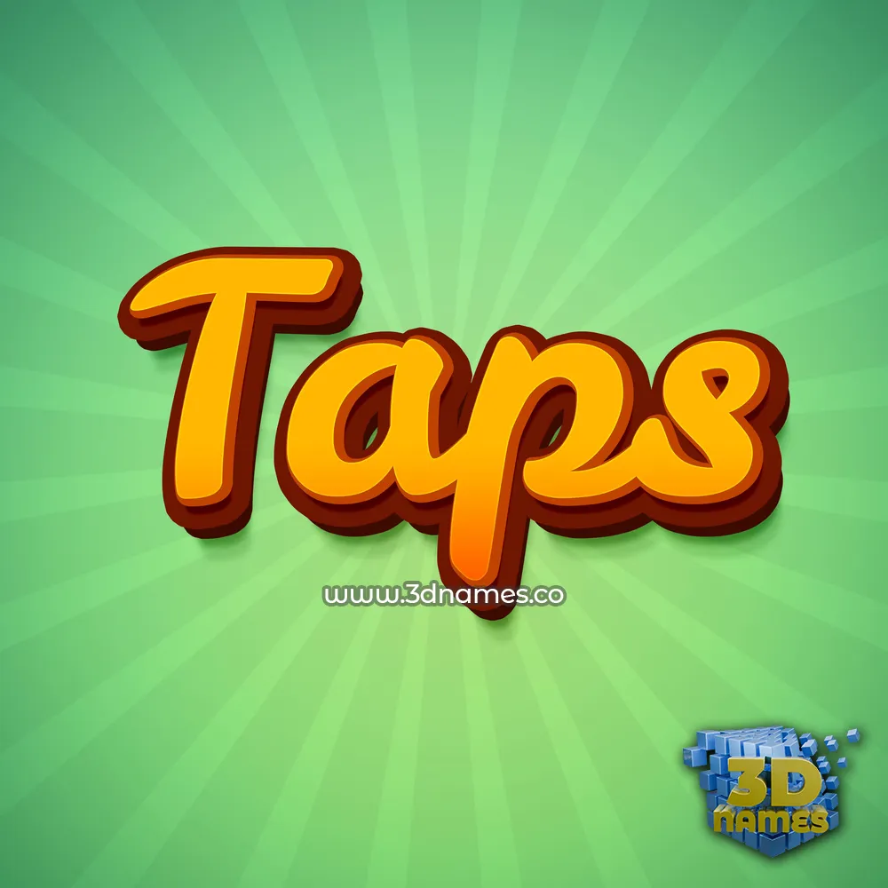taps in Green Rays style - 3D name wallpaper