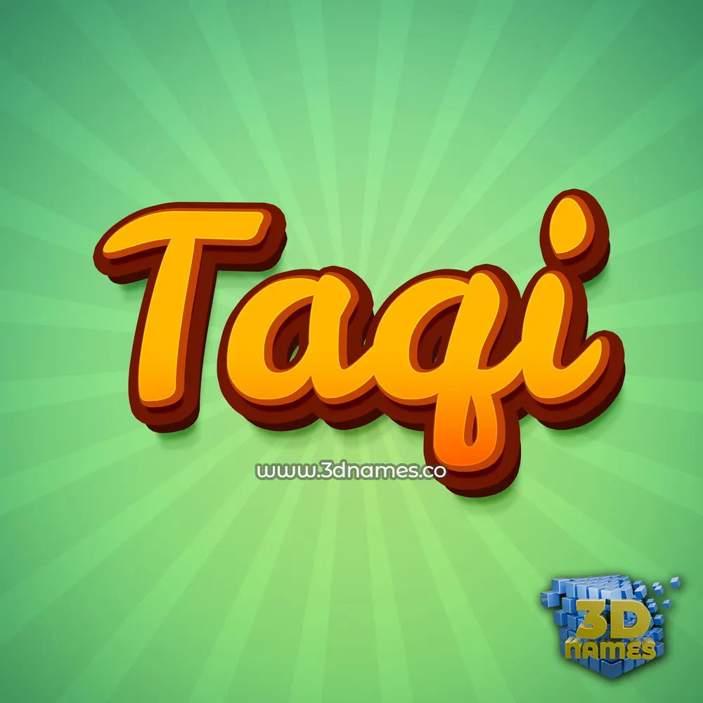 taqi in Green Rays style - 3D name wallpaper