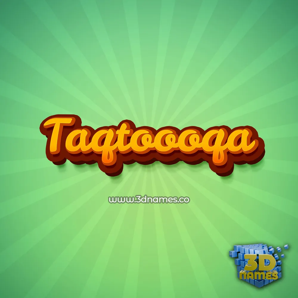 taqtoooqa in Green Rays style - 3D name wallpaper