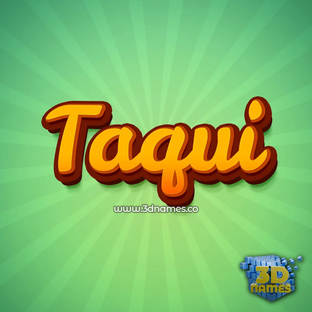 taqui in Green Rays style - 3D name wallpaper