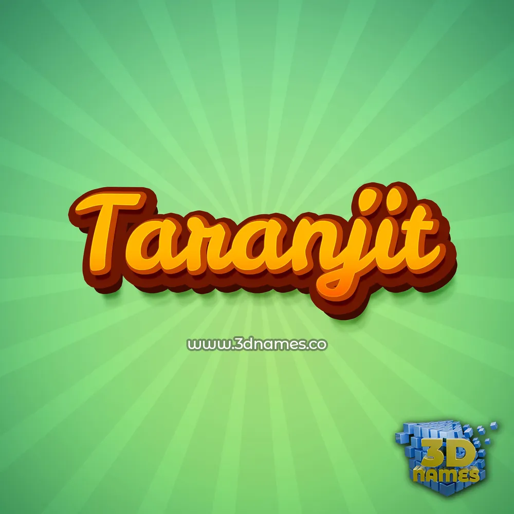 taranjit in Green Rays style - 3D name wallpaper