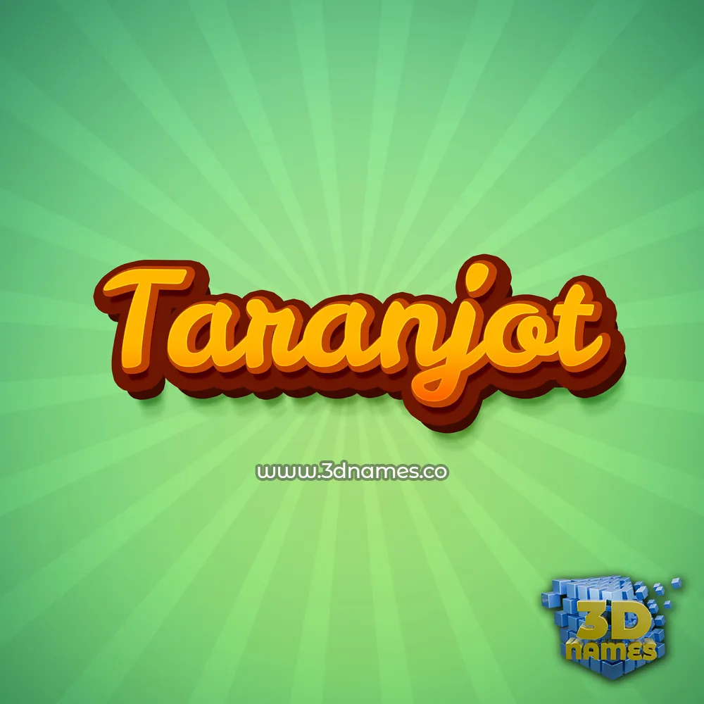taranjot in Green Rays style - 3D name wallpaper