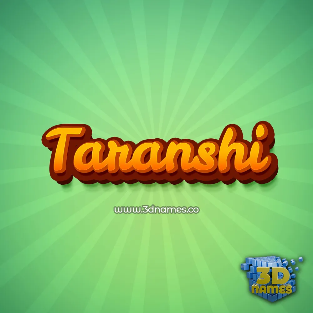 taranshi in Green Rays style - 3D name wallpaper