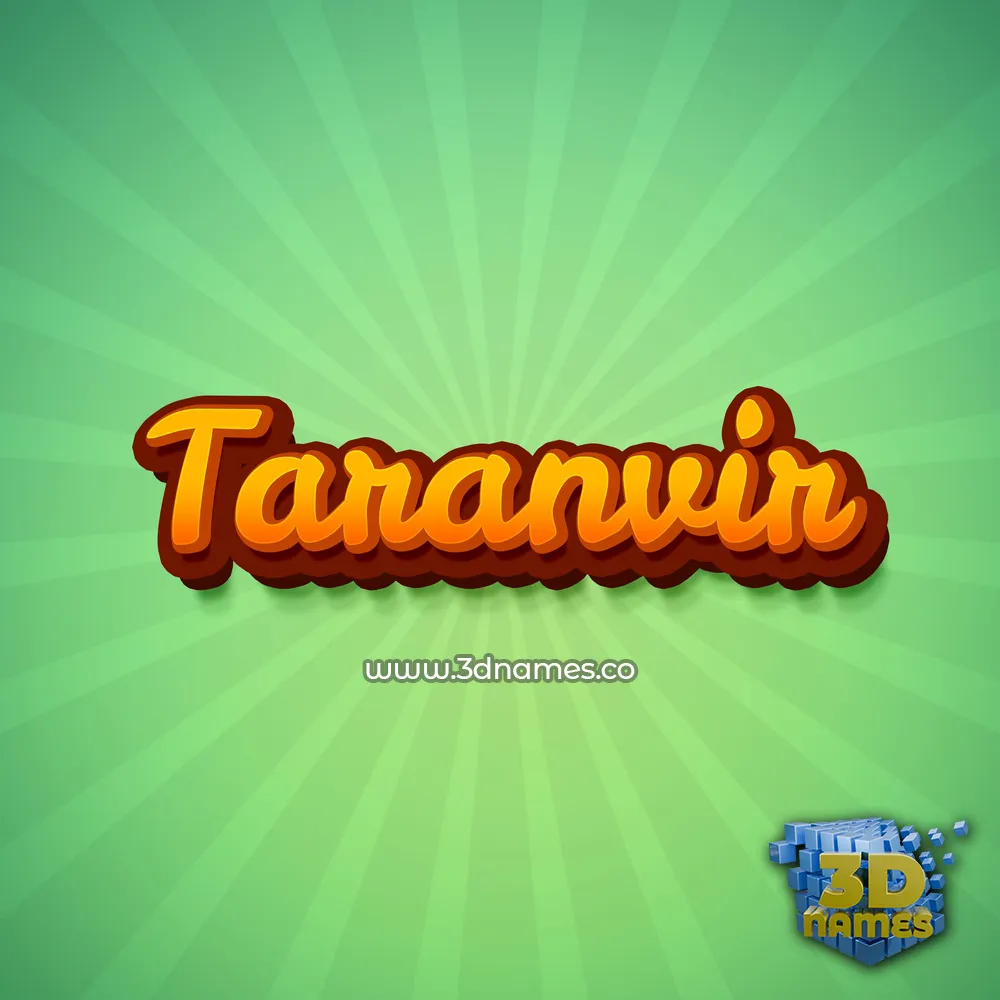 taranvir in Green Rays style - 3D name wallpaper