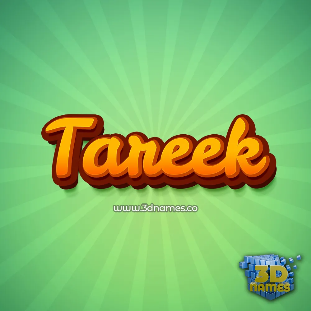 tareek in Green Rays style - 3D name wallpaper