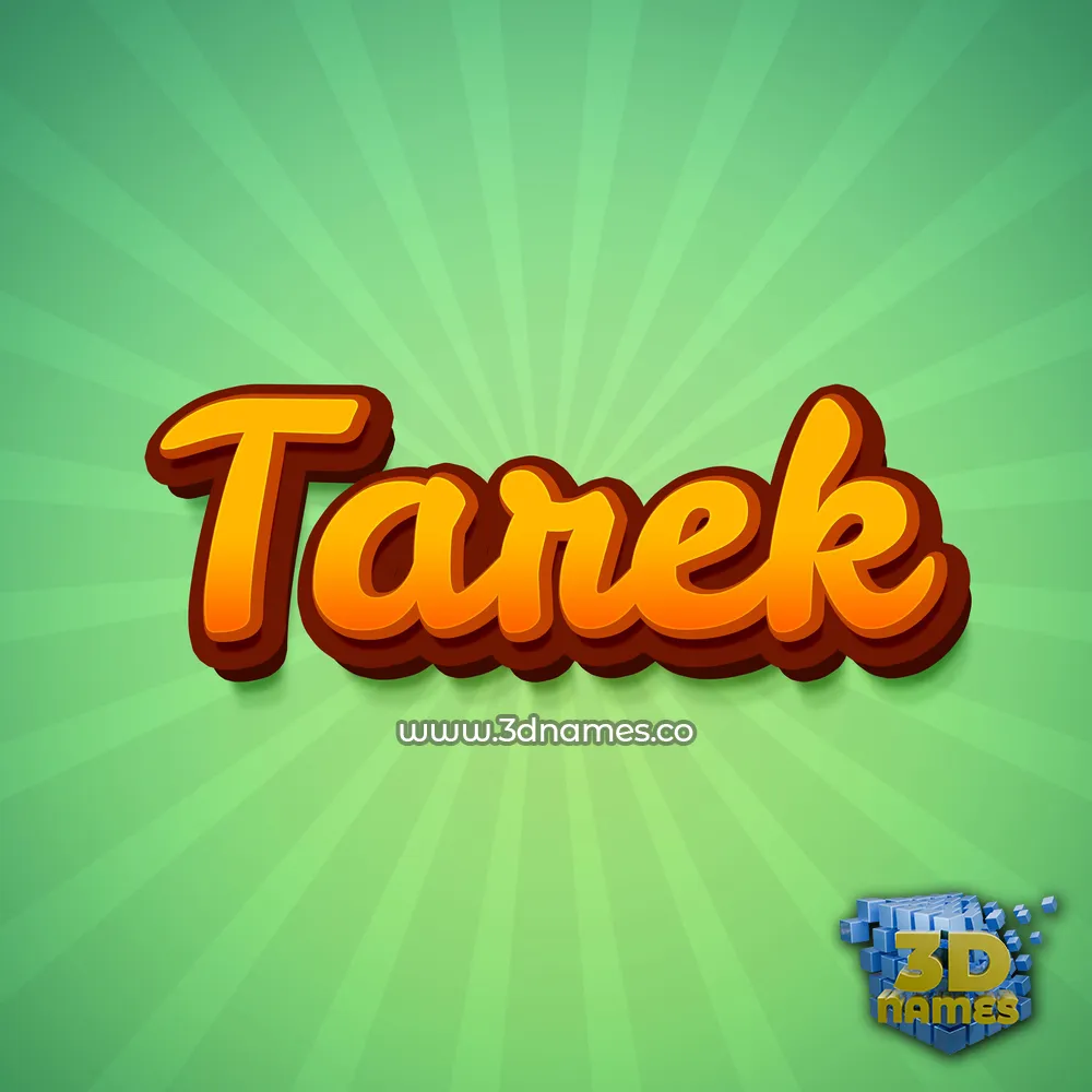 tarek in Green Rays style - 3D name wallpaper