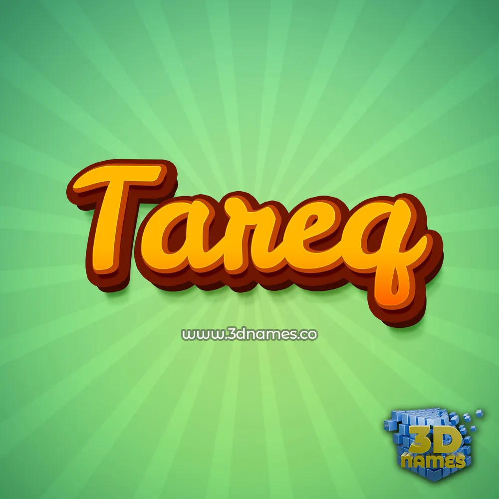 tareq in Green Rays style - 3D name wallpaper
