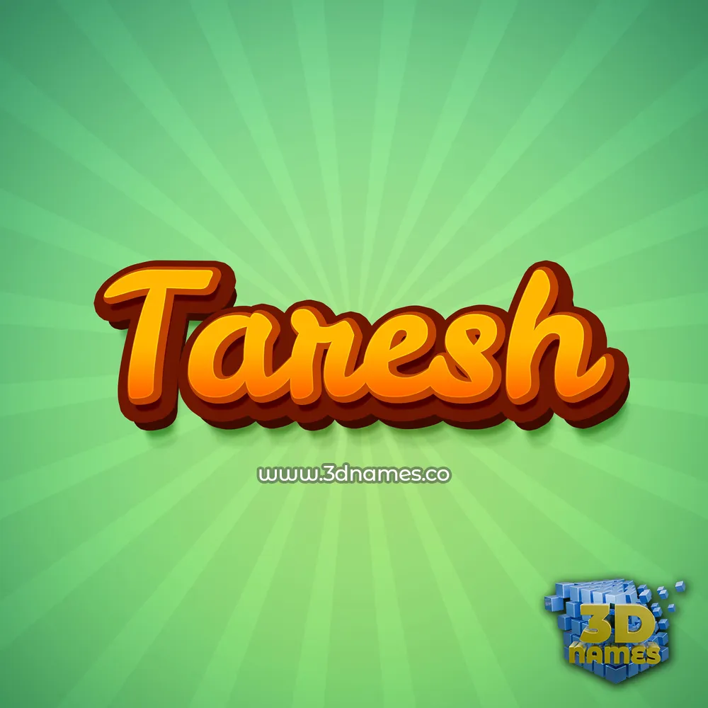 taresh in Green Rays style - 3D name wallpaper
