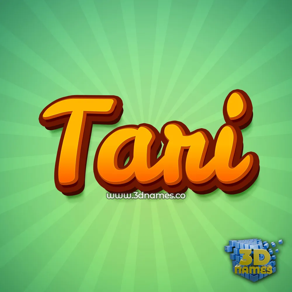 tari in Green Rays style - 3D name wallpaper