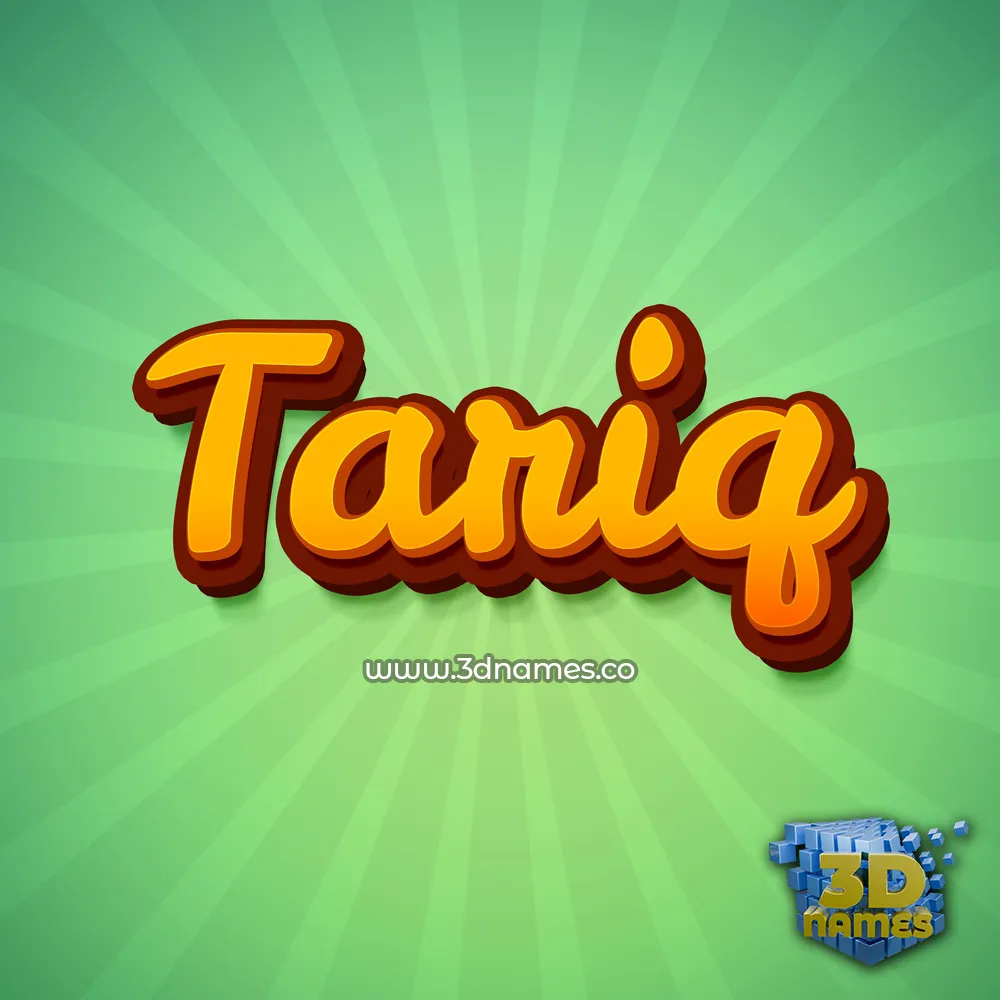 tariq in Green Rays style - 3D name wallpaper