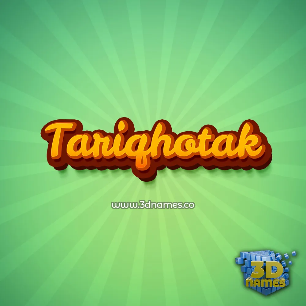 tariqhotak in Green Rays style - 3D name wallpaper