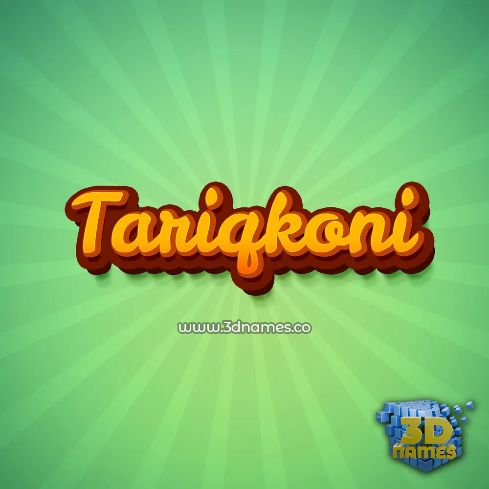 tariqkoni in Green Rays style - 3D name wallpaper