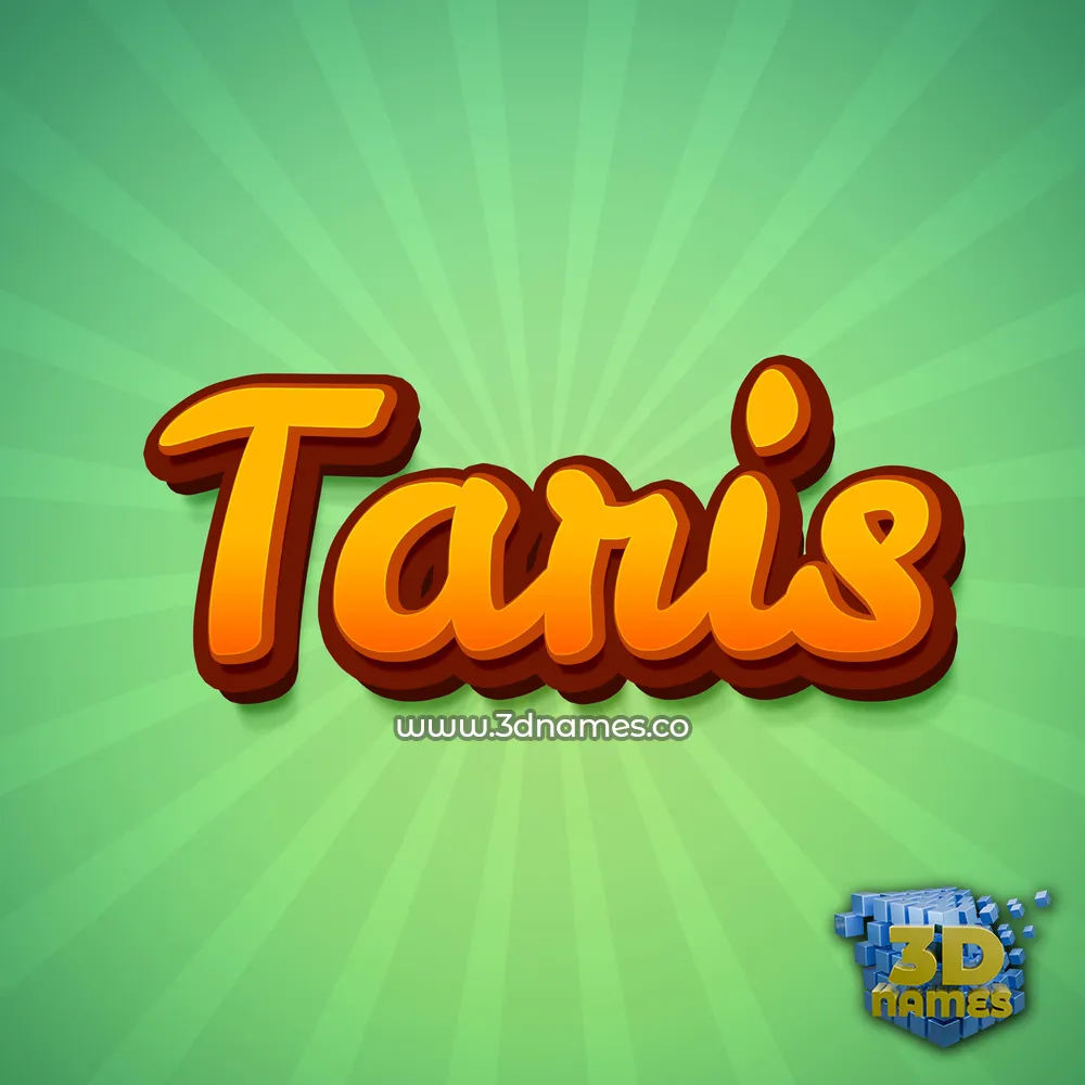taris in Green Rays style - 3D name wallpaper
