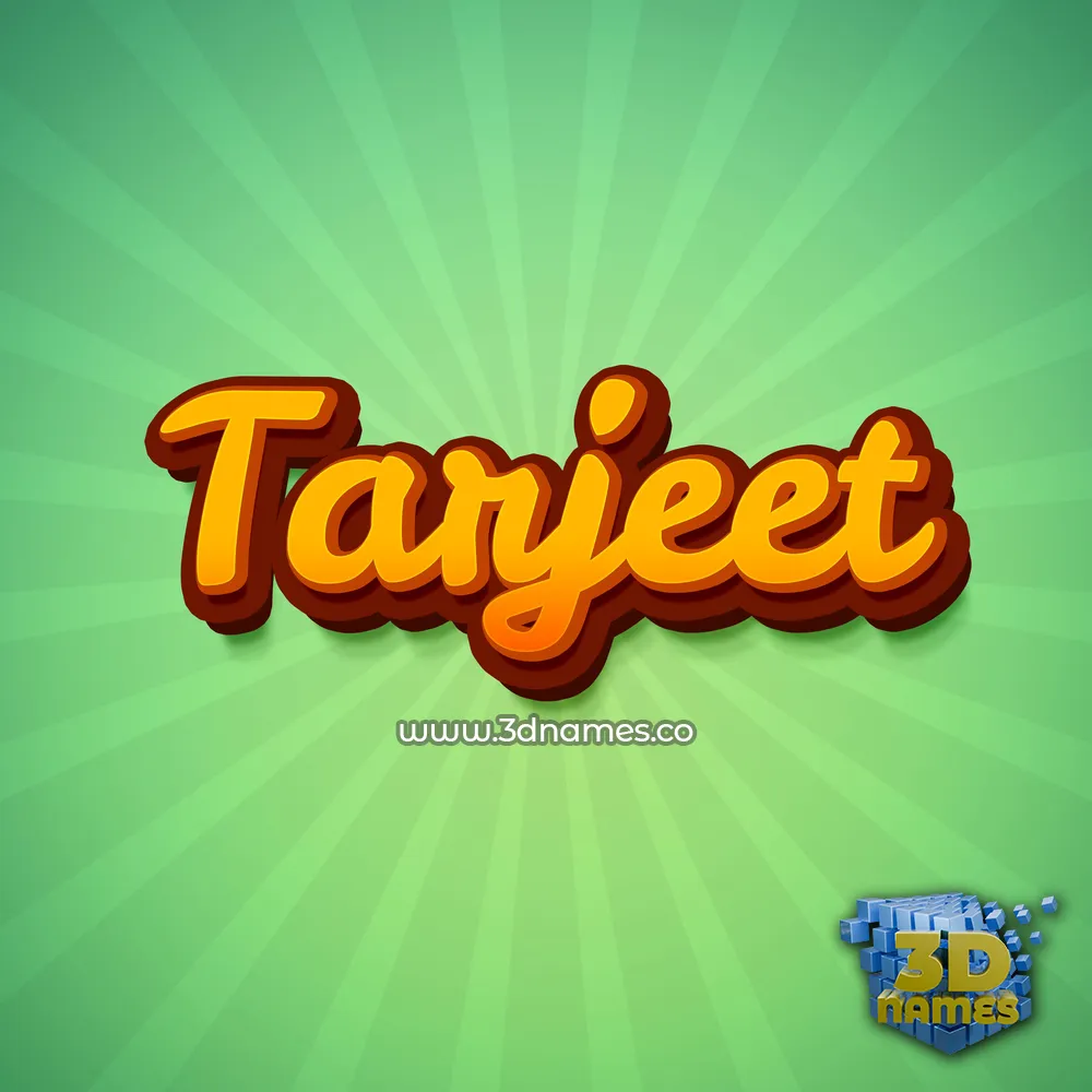 tarjeet in Green Rays style - 3D name wallpaper