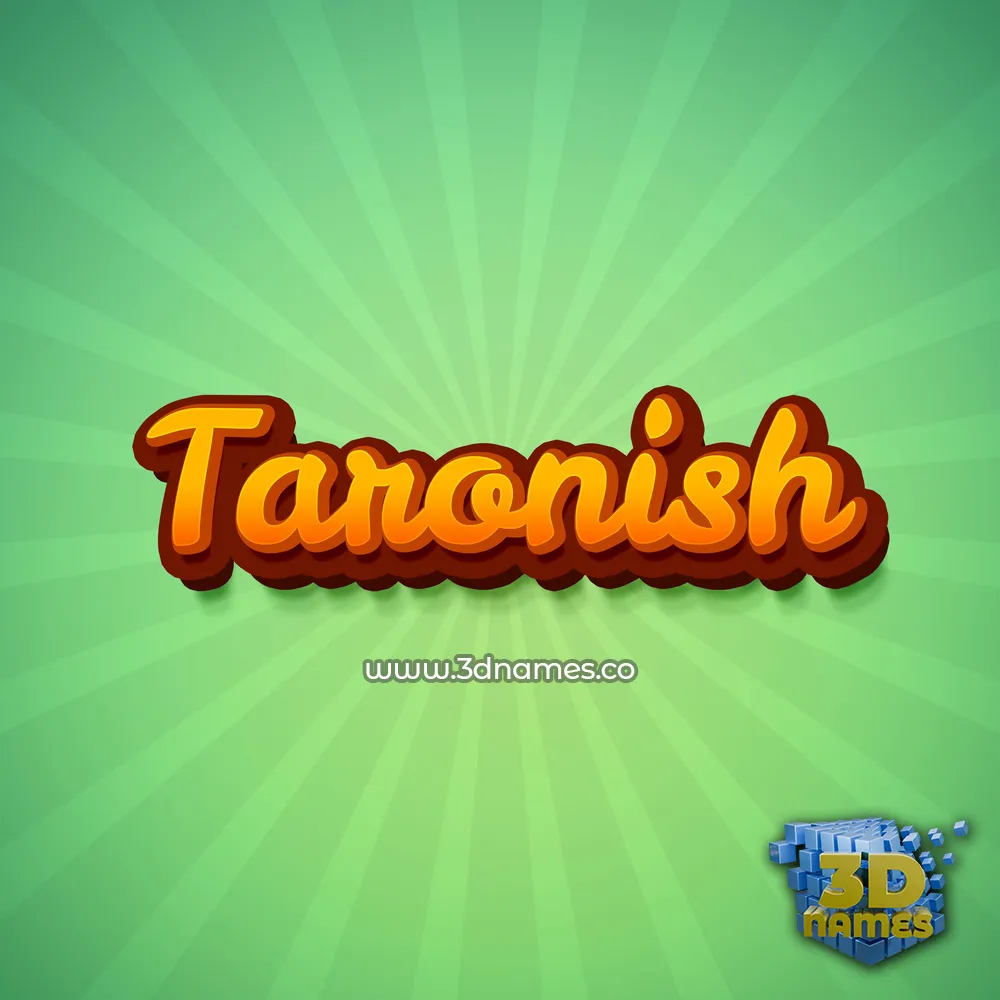 taronish in Green Rays style - 3D name wallpaper