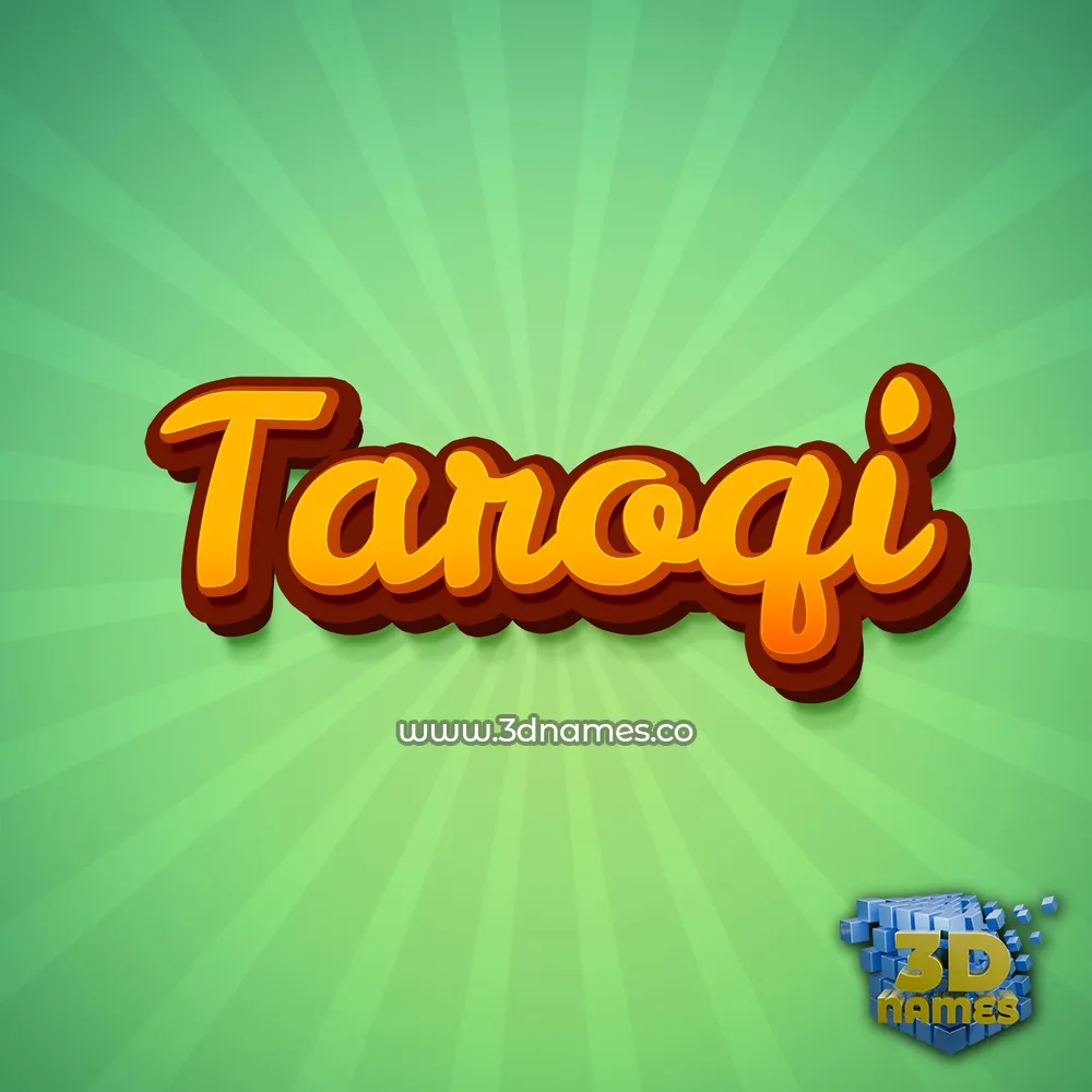 taroqi in Green Rays style - 3D name wallpaper