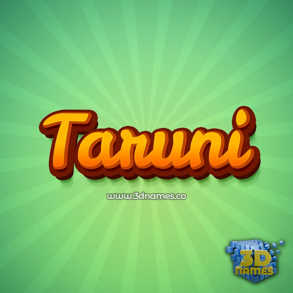 taruni in Green Rays style - 3D name wallpaper