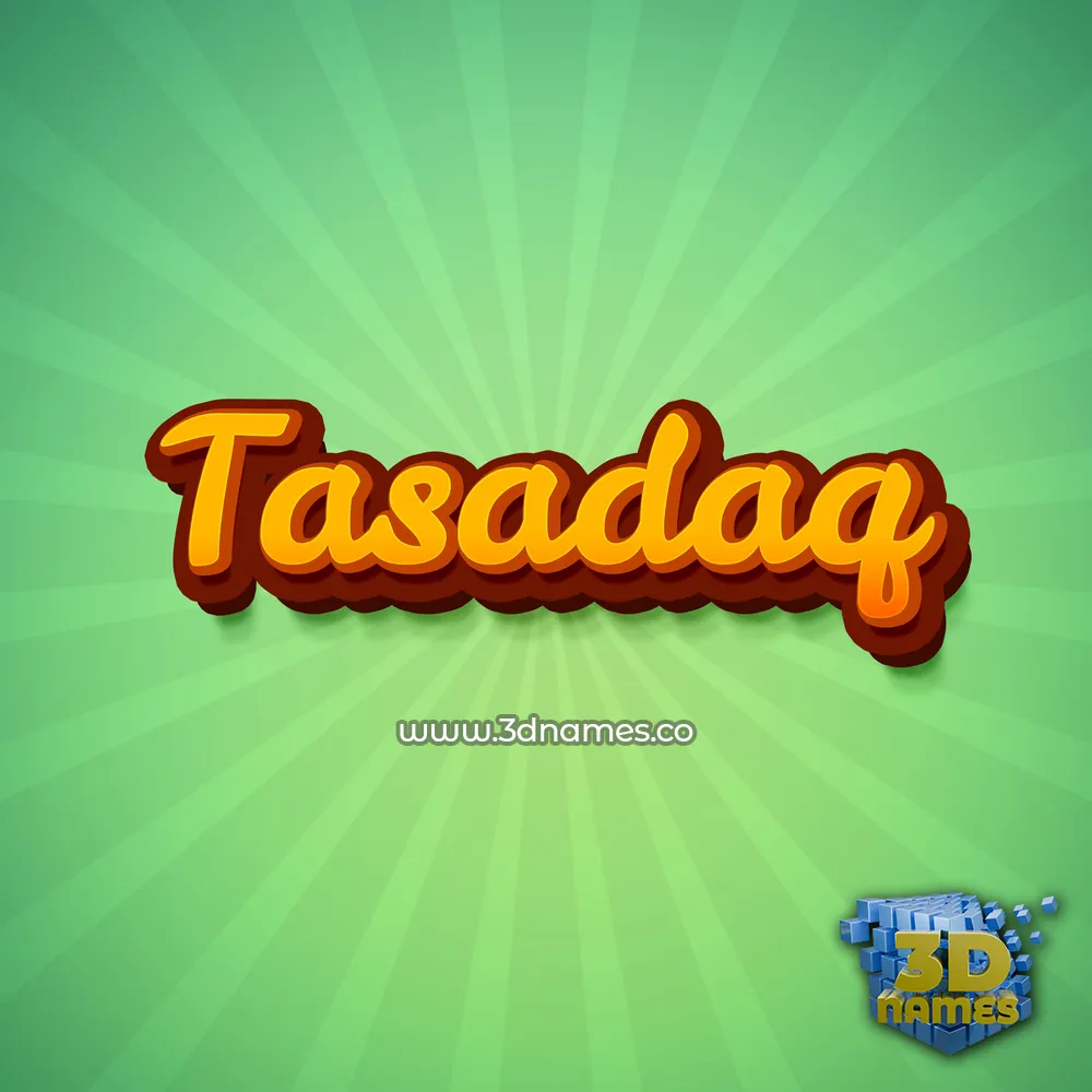 tasadaq in Green Rays style - 3D name wallpaper