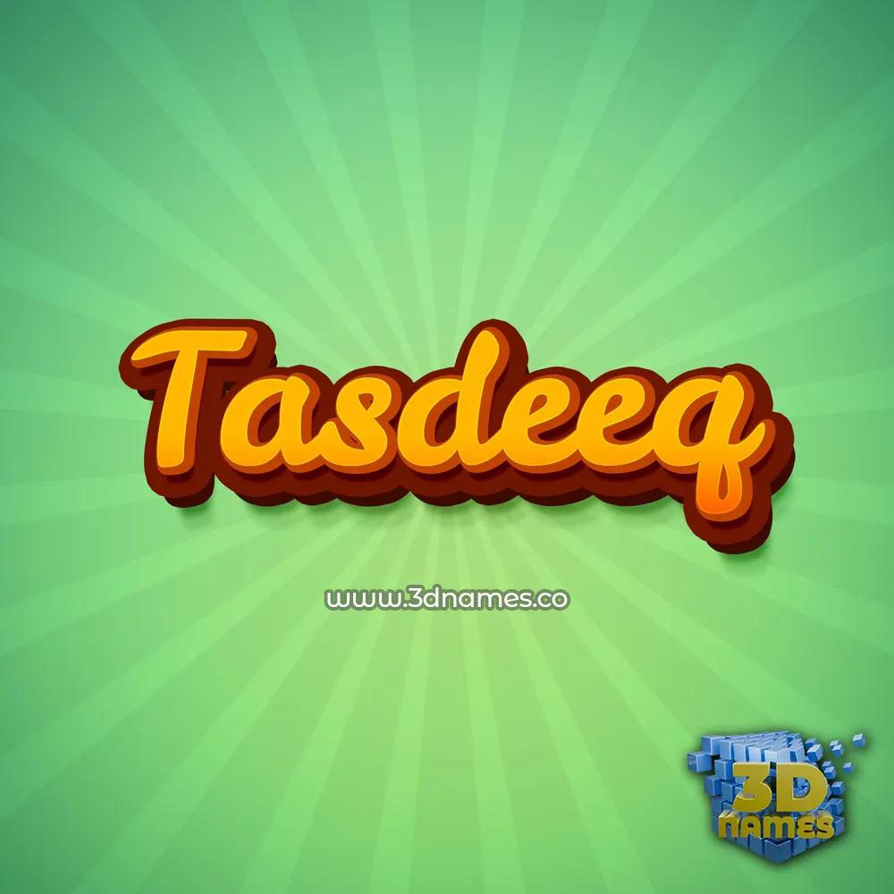 tasdeeq in Green Rays style - 3D name wallpaper