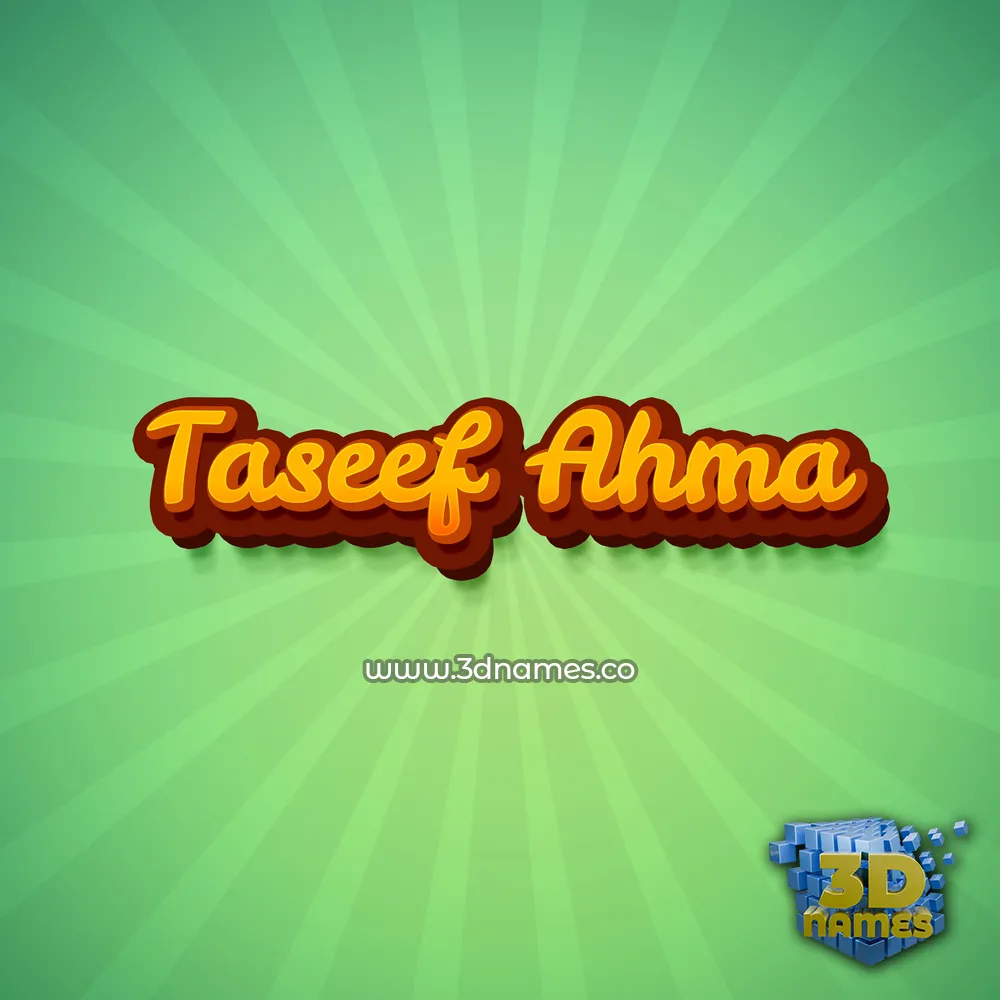 taseef ahma in Green Rays style - 3D name wallpaper
