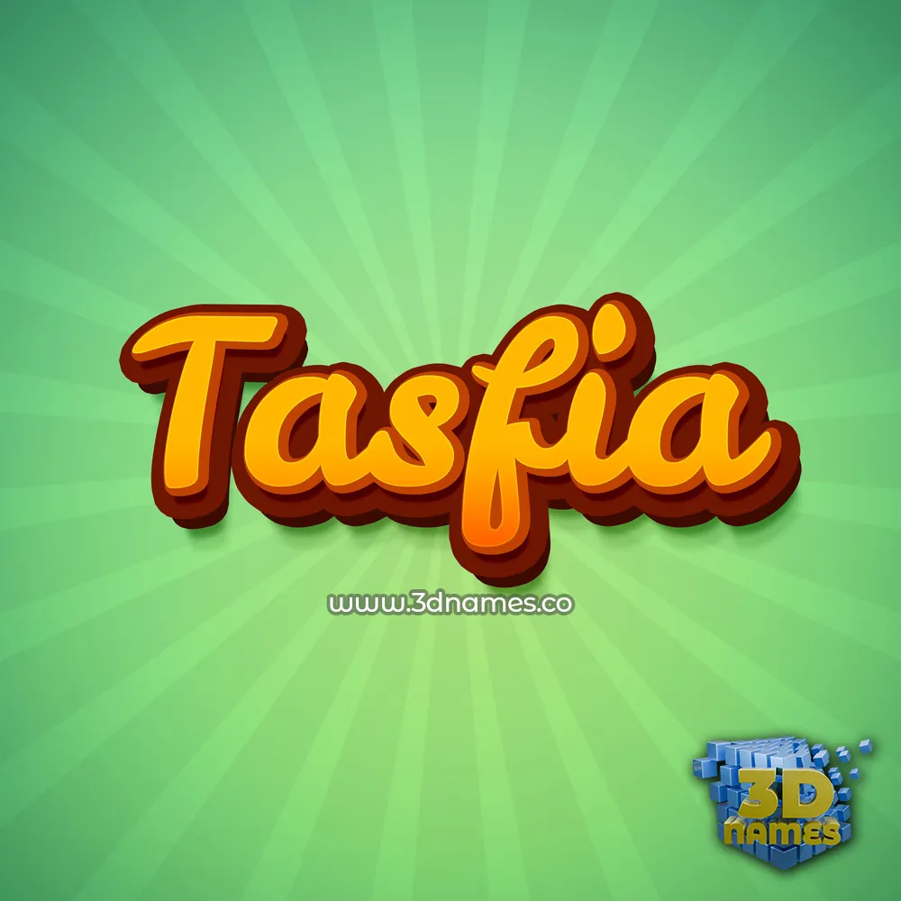 tasfia in Green Rays style - 3D name wallpaper
