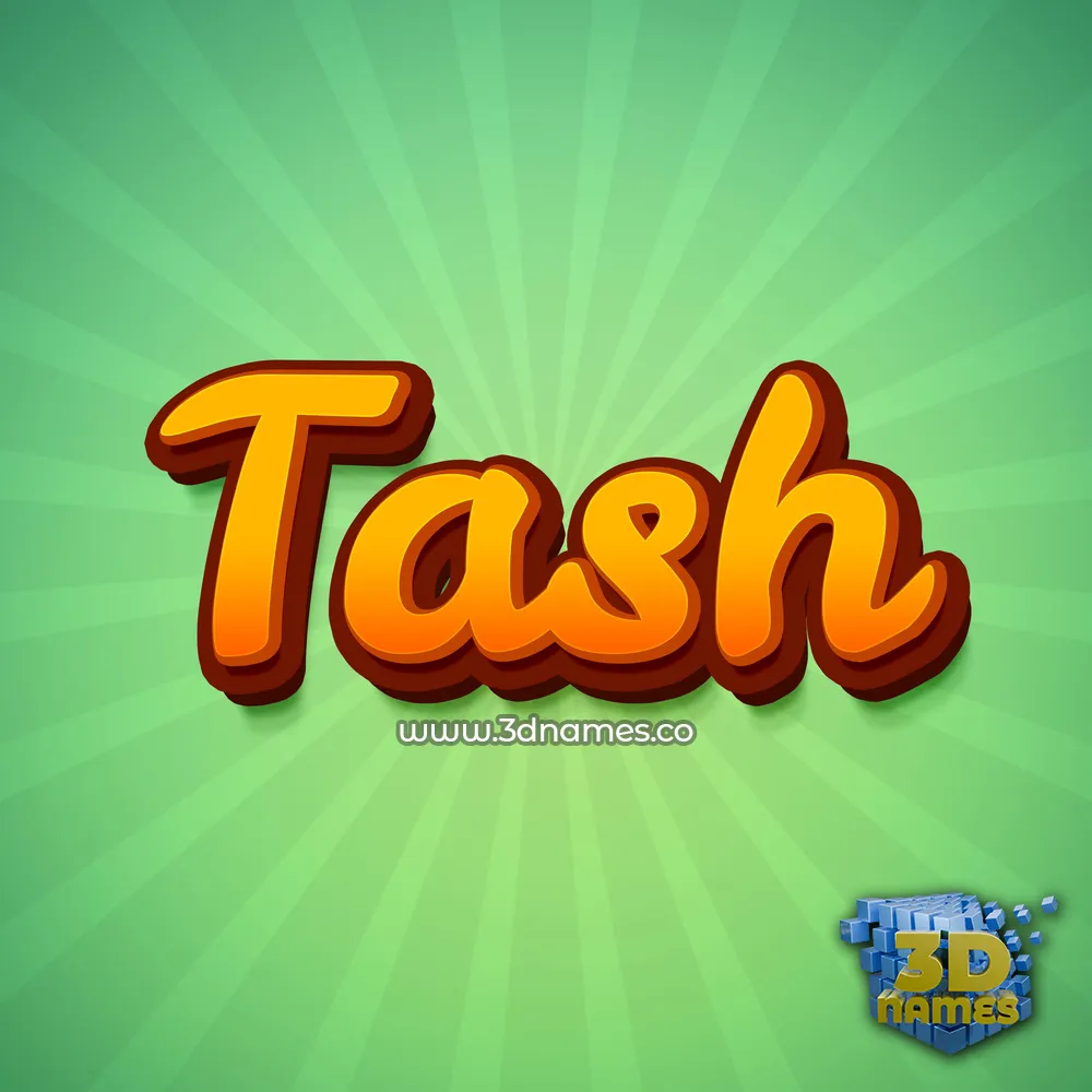 tash in Green Rays style - 3D name wallpaper