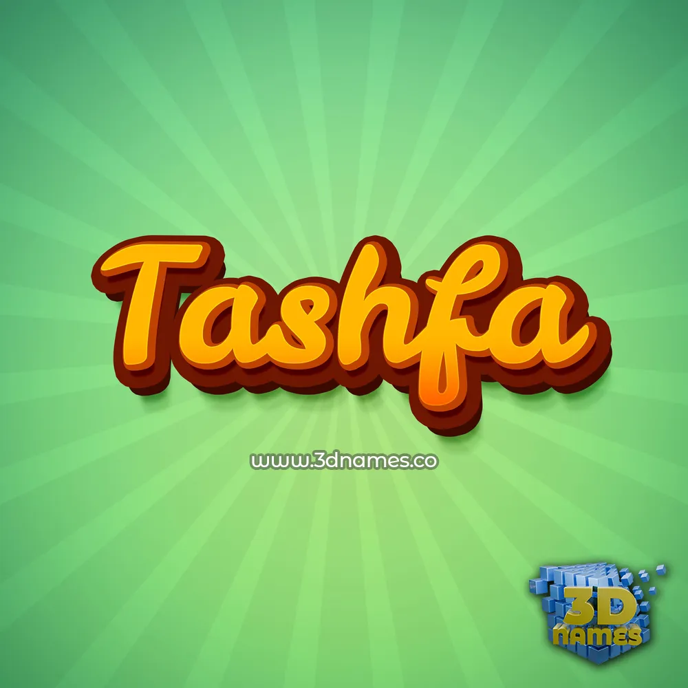 tashfa in Green Rays style - 3D name wallpaper