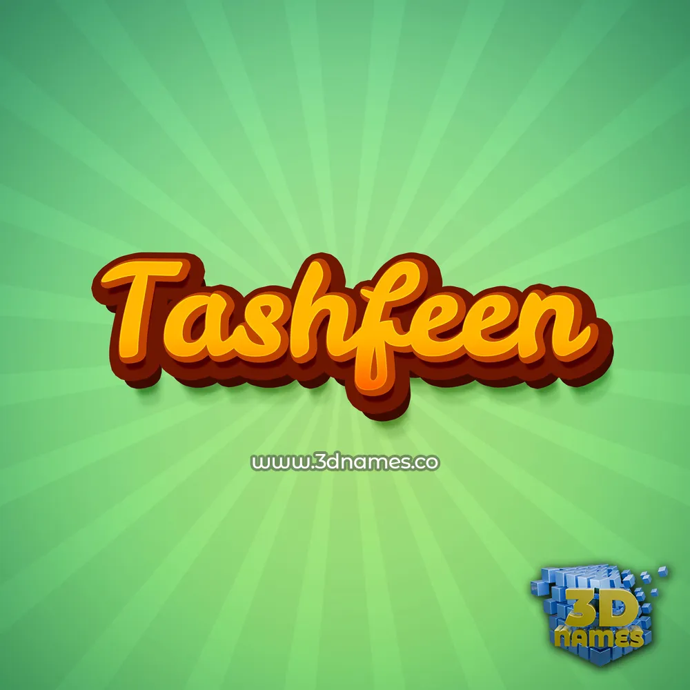 tashfeen in Green Rays style - 3D name wallpaper