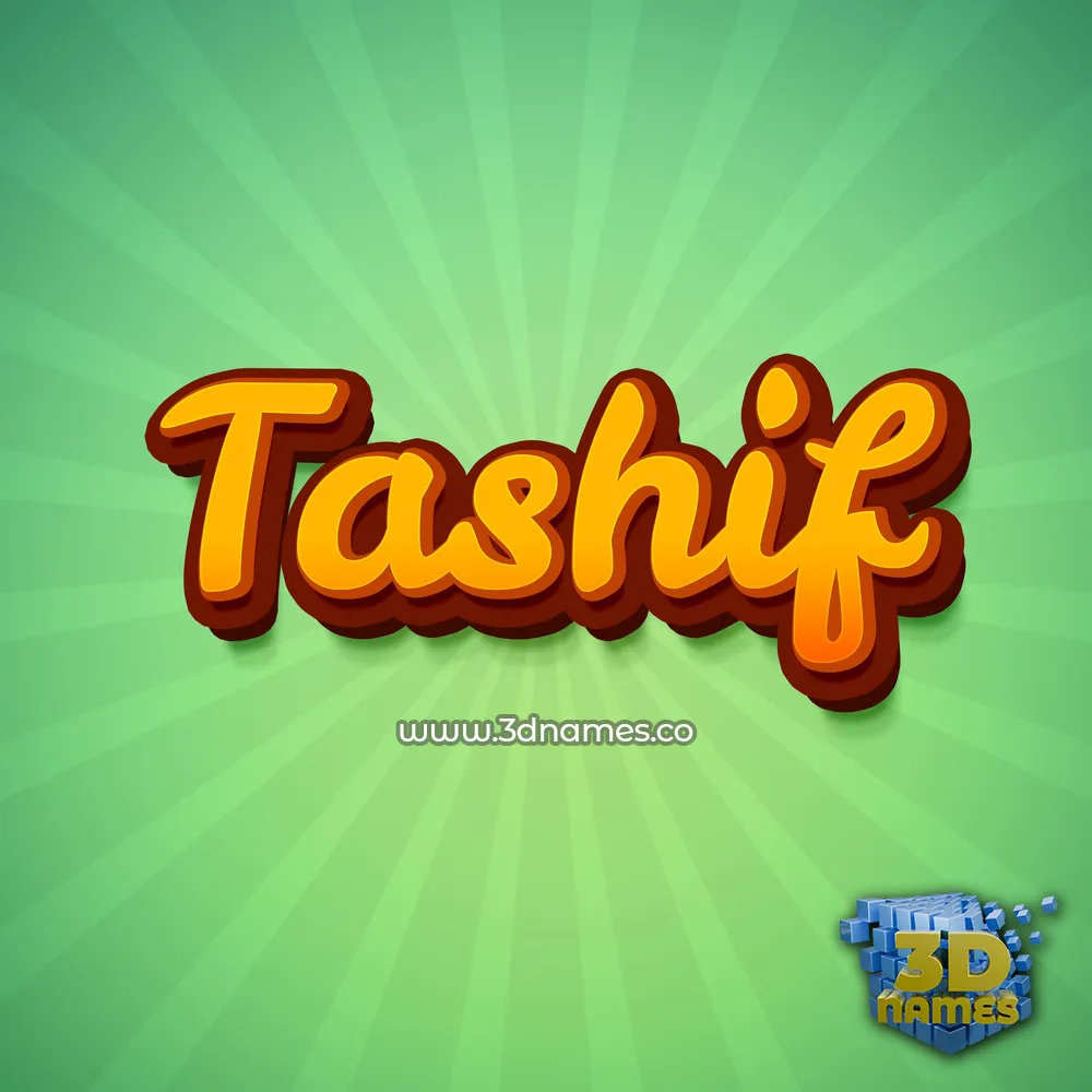 tashif in Green Rays style - 3D name wallpaper