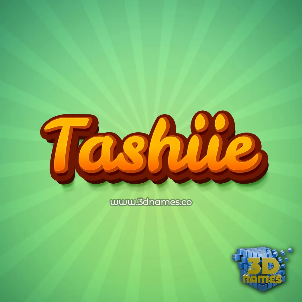 tashiie in Green Rays style - 3D name wallpaper