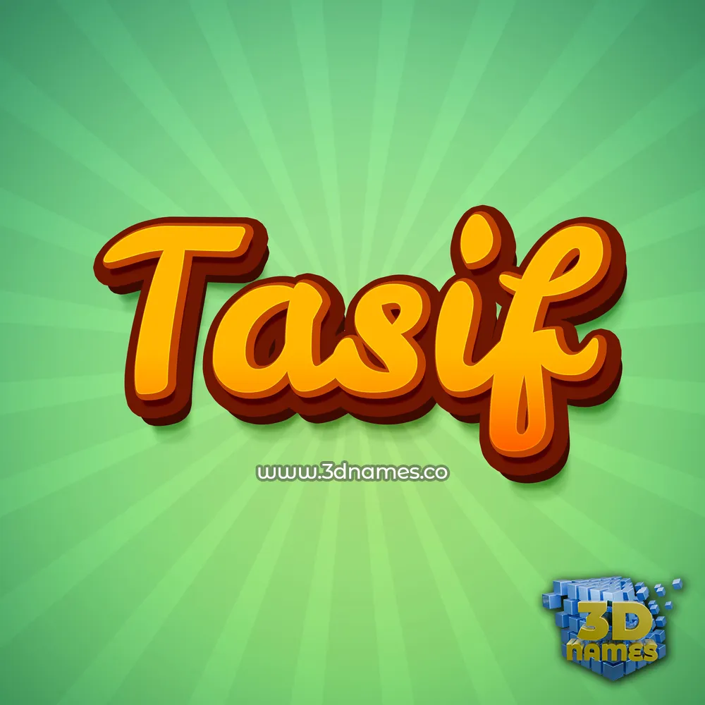 tasif in Green Rays style - 3D name wallpaper
