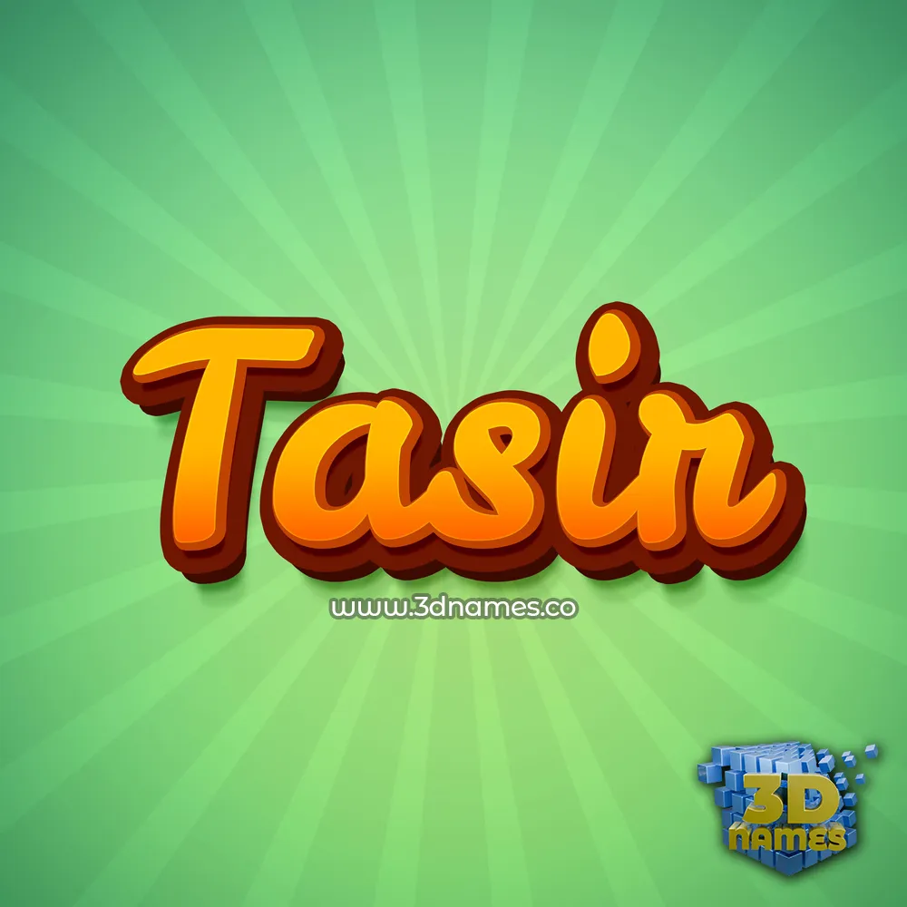 tasir in Green Rays style - 3D name wallpaper