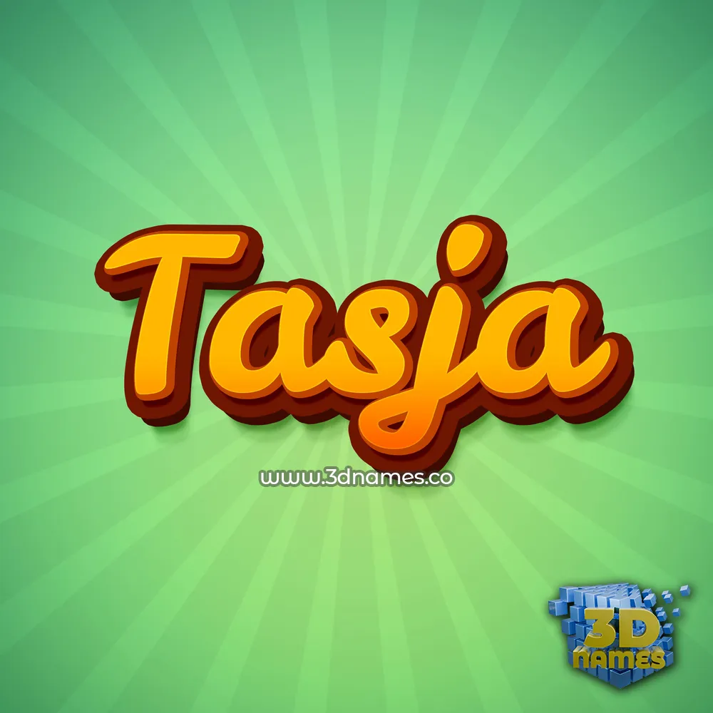 tasja in Green Rays style - 3D name wallpaper