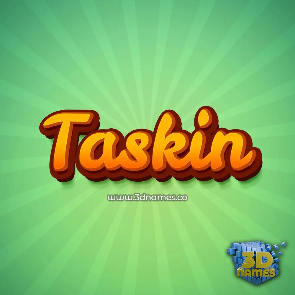 taskin in Green Rays style - 3D name wallpaper