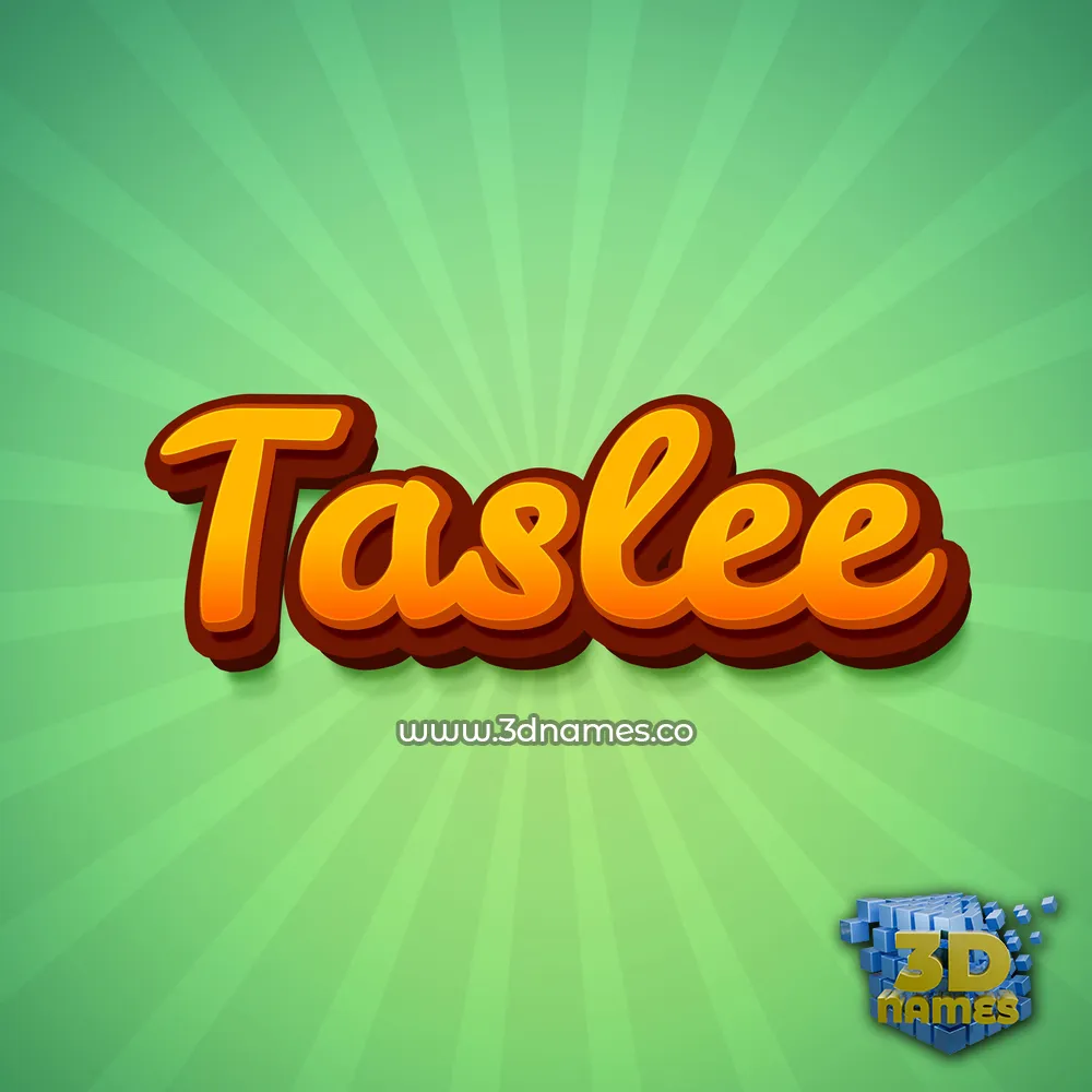 taslee in Green Rays style - 3D name wallpaper