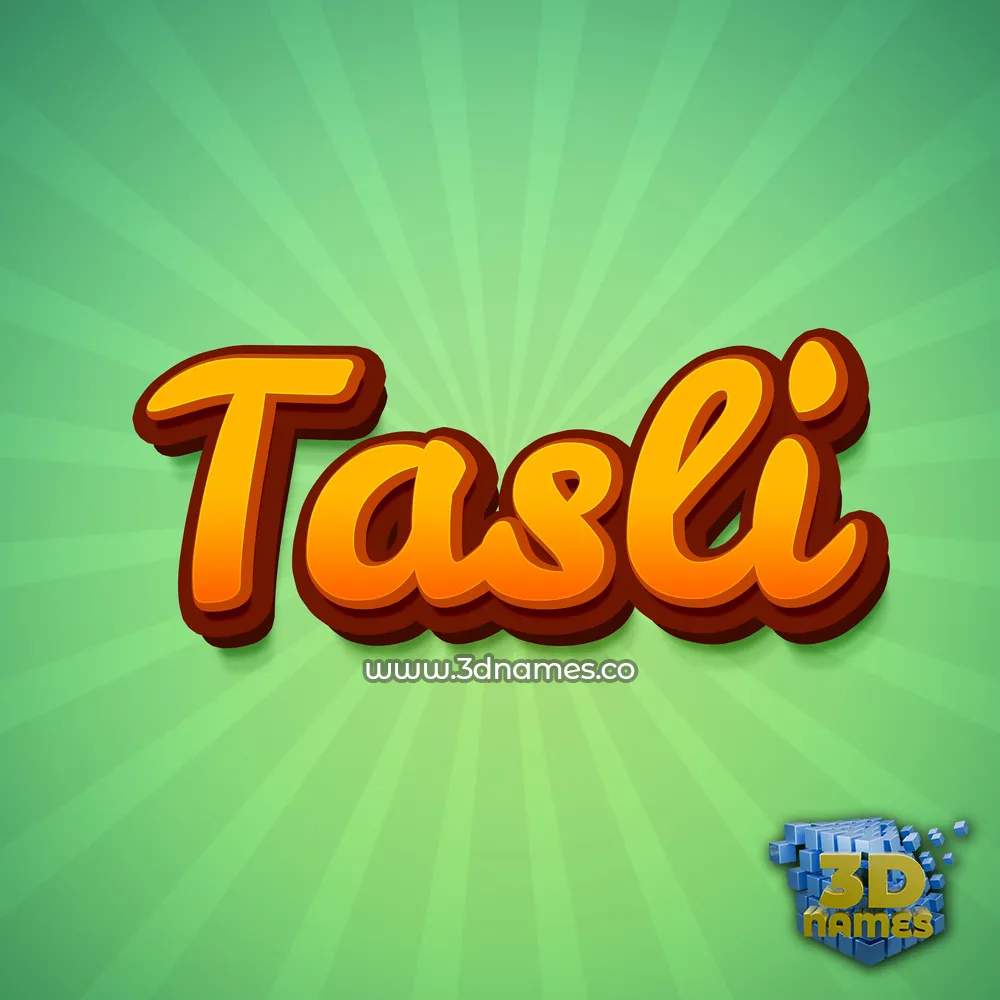 tasli in Green Rays style - 3D name wallpaper