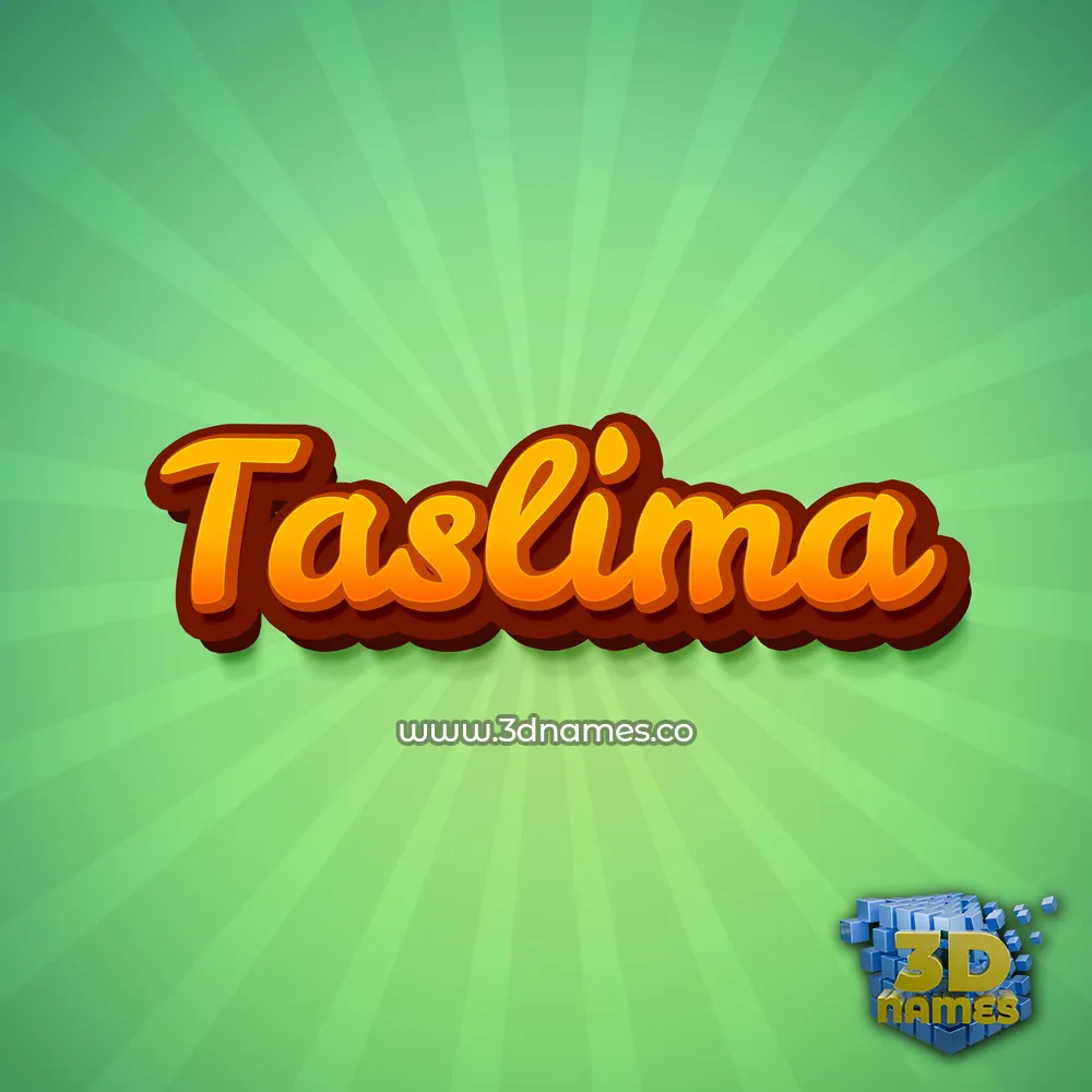 taslima in Green Rays style - 3D name wallpaper