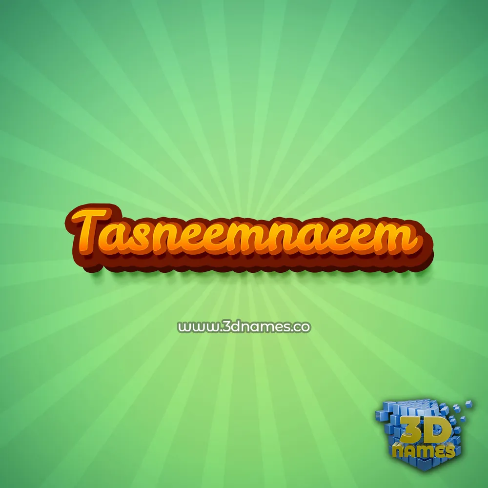 tasneemnaeem in Green Rays style - 3D name wallpaper