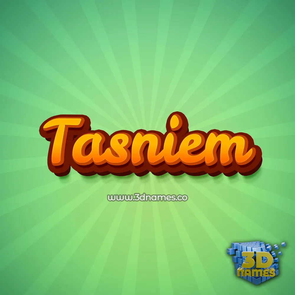 tasniem in Green Rays style - 3D name wallpaper