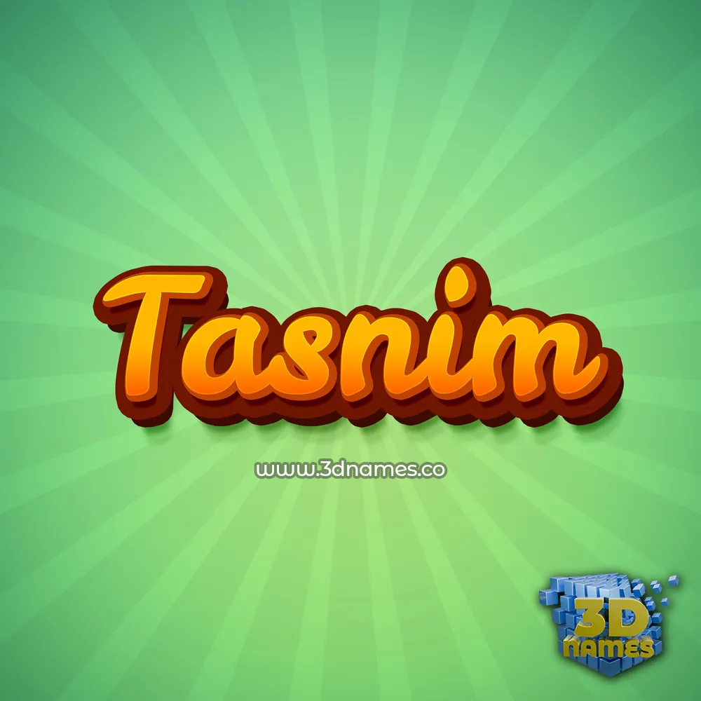 tasnim in Green Rays style - 3D name wallpaper