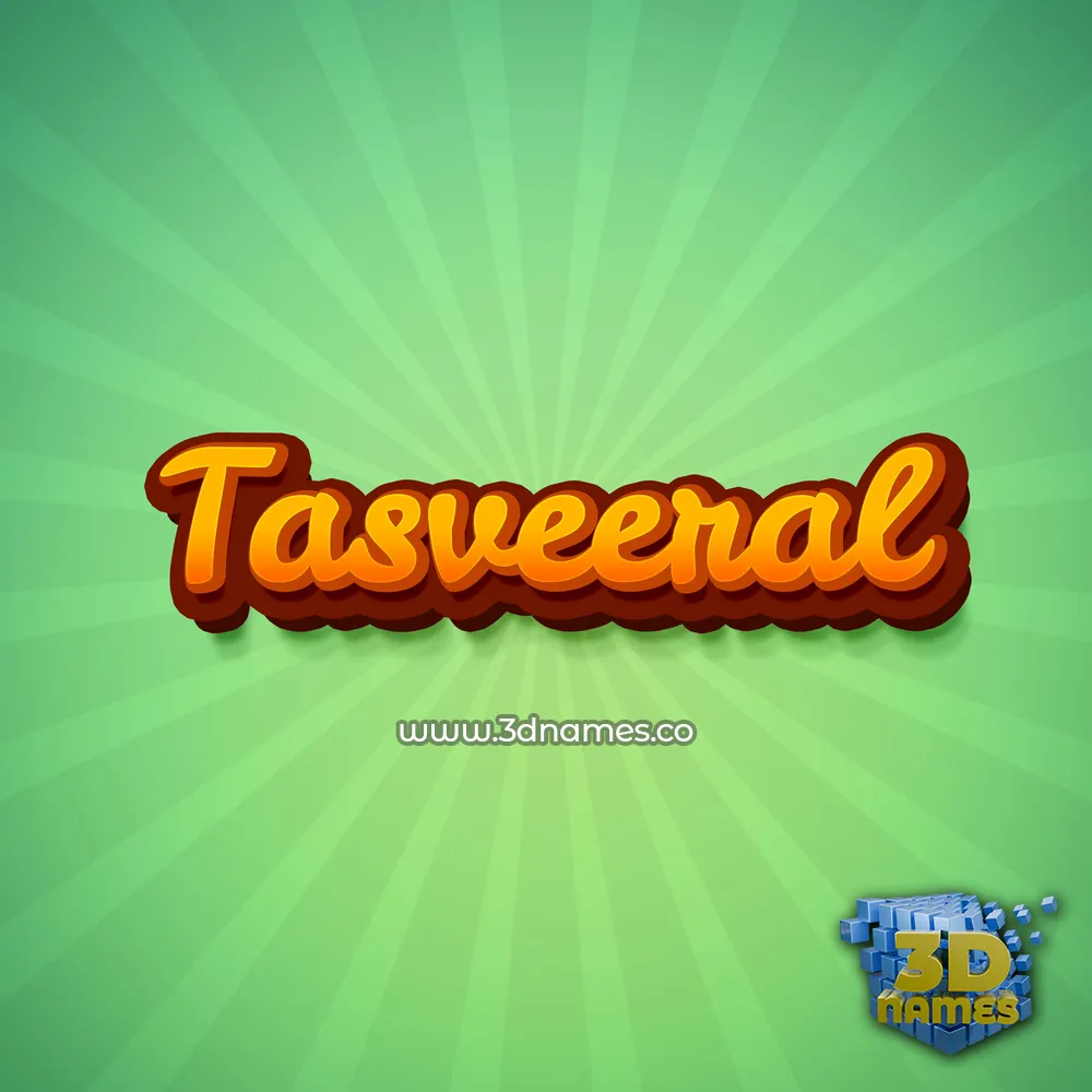 tasveeral in Green Rays style - 3D name wallpaper