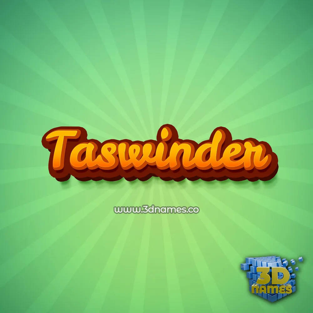 taswinder in Green Rays style - 3D name wallpaper