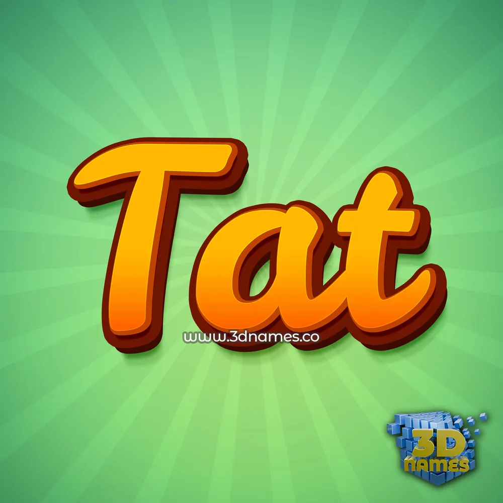tat in Green Rays style - 3D name wallpaper