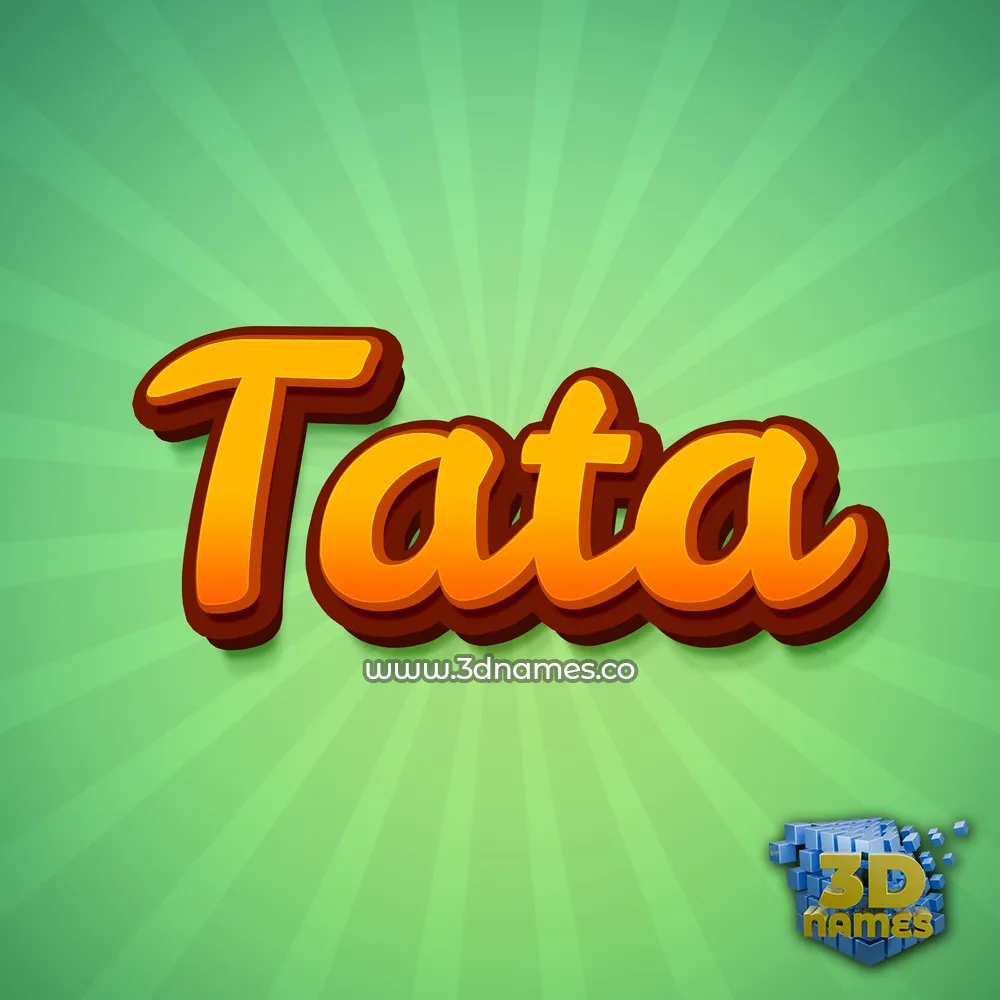 tata in Green Rays style - 3D name wallpaper