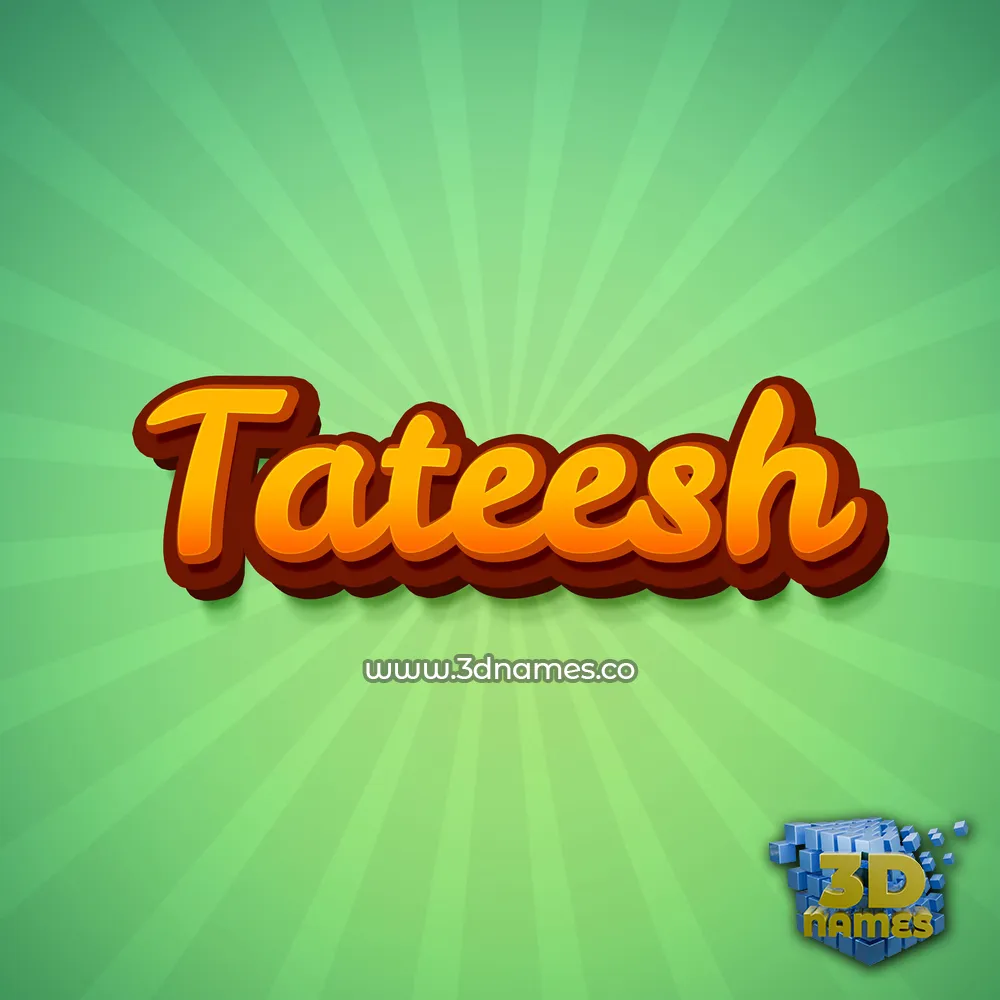 tateesh in Green Rays style - 3D name wallpaper