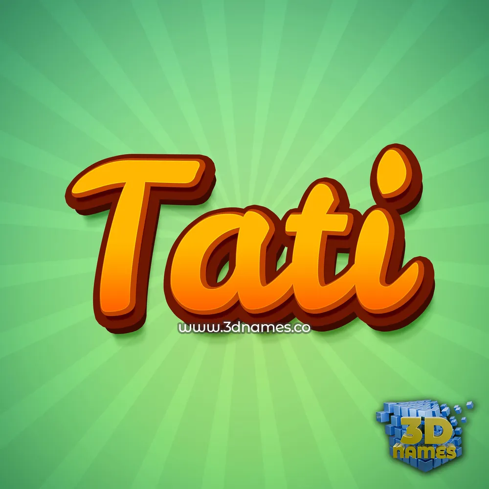 tati in Green Rays style - 3D name wallpaper