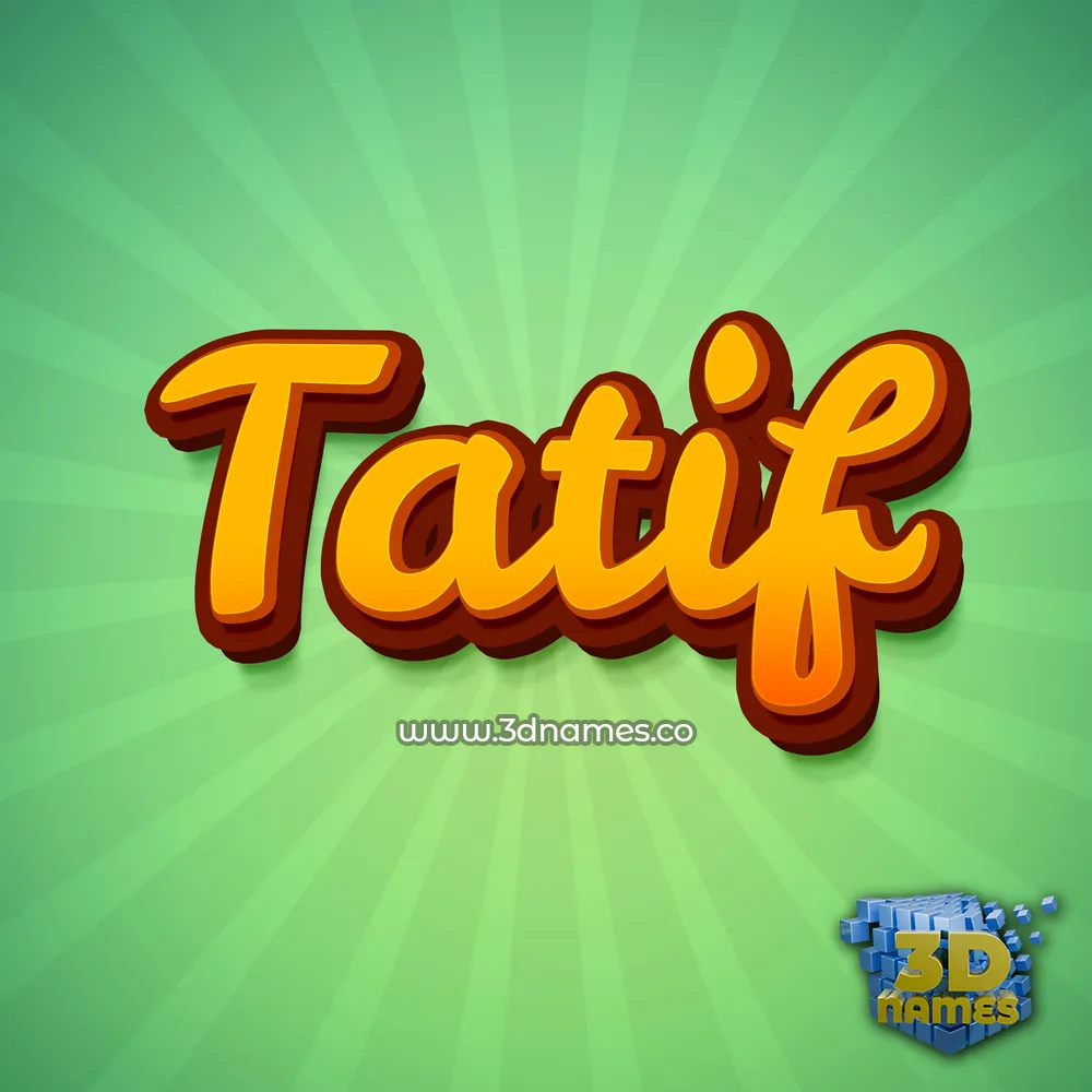 tatif in Green Rays style - 3D name wallpaper