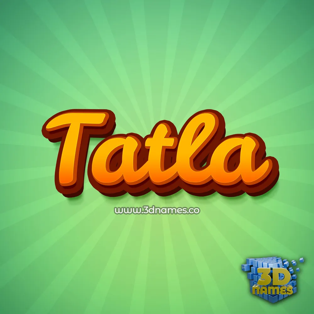 tatla in Green Rays style - 3D name wallpaper